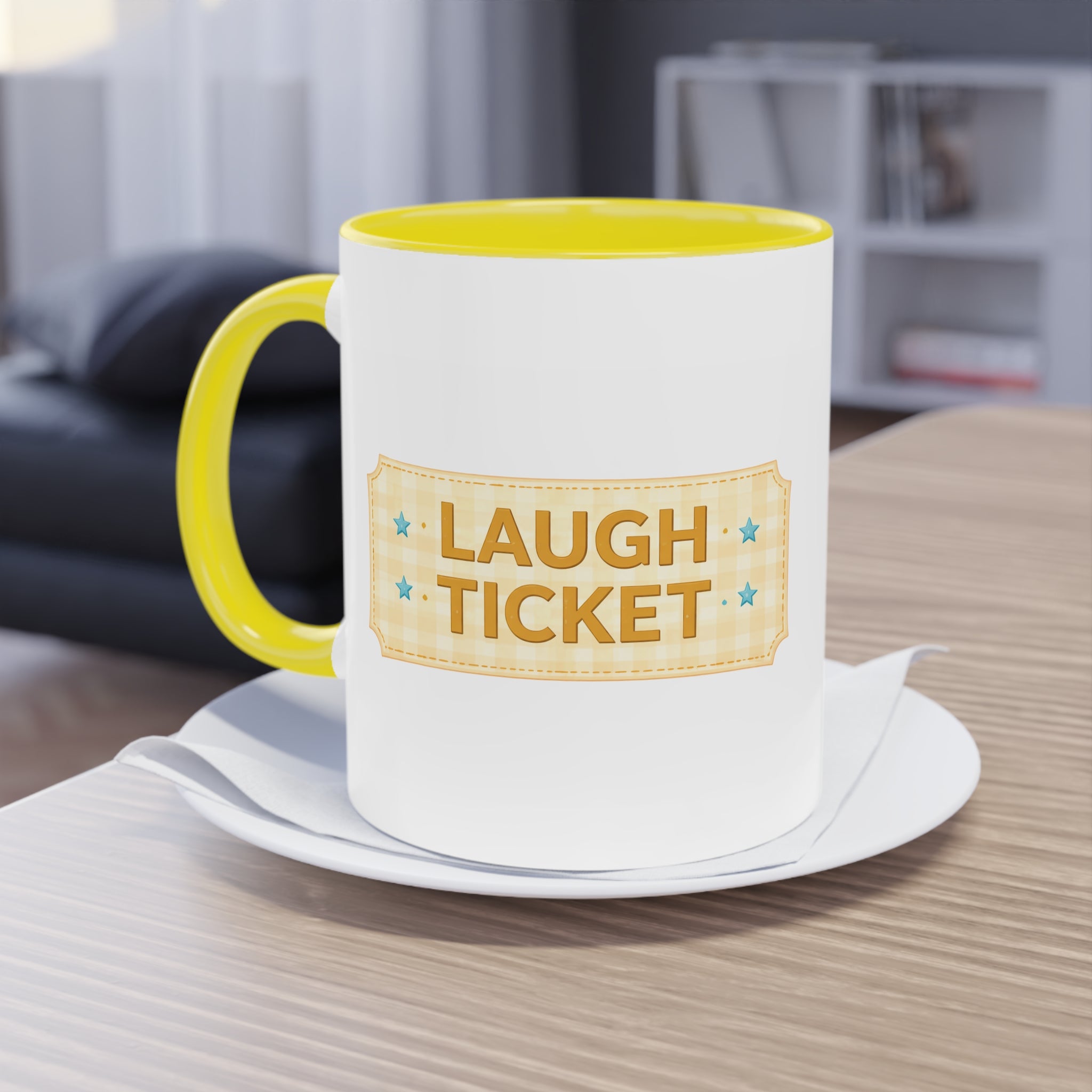 Inspirational Ticket Design Coffee Mug — "Sometimes You Just Have to Leap" 11oz