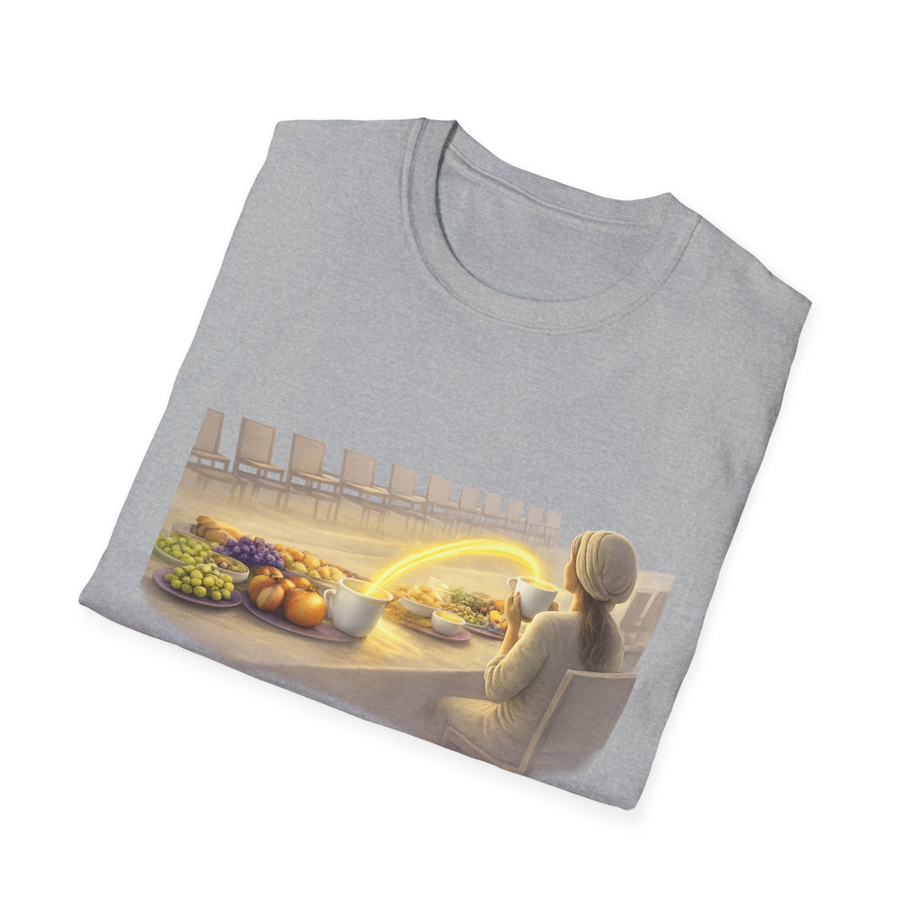 Astronaut Dinner Scene T-Shirt — Retro Space Dining Graphic Tee