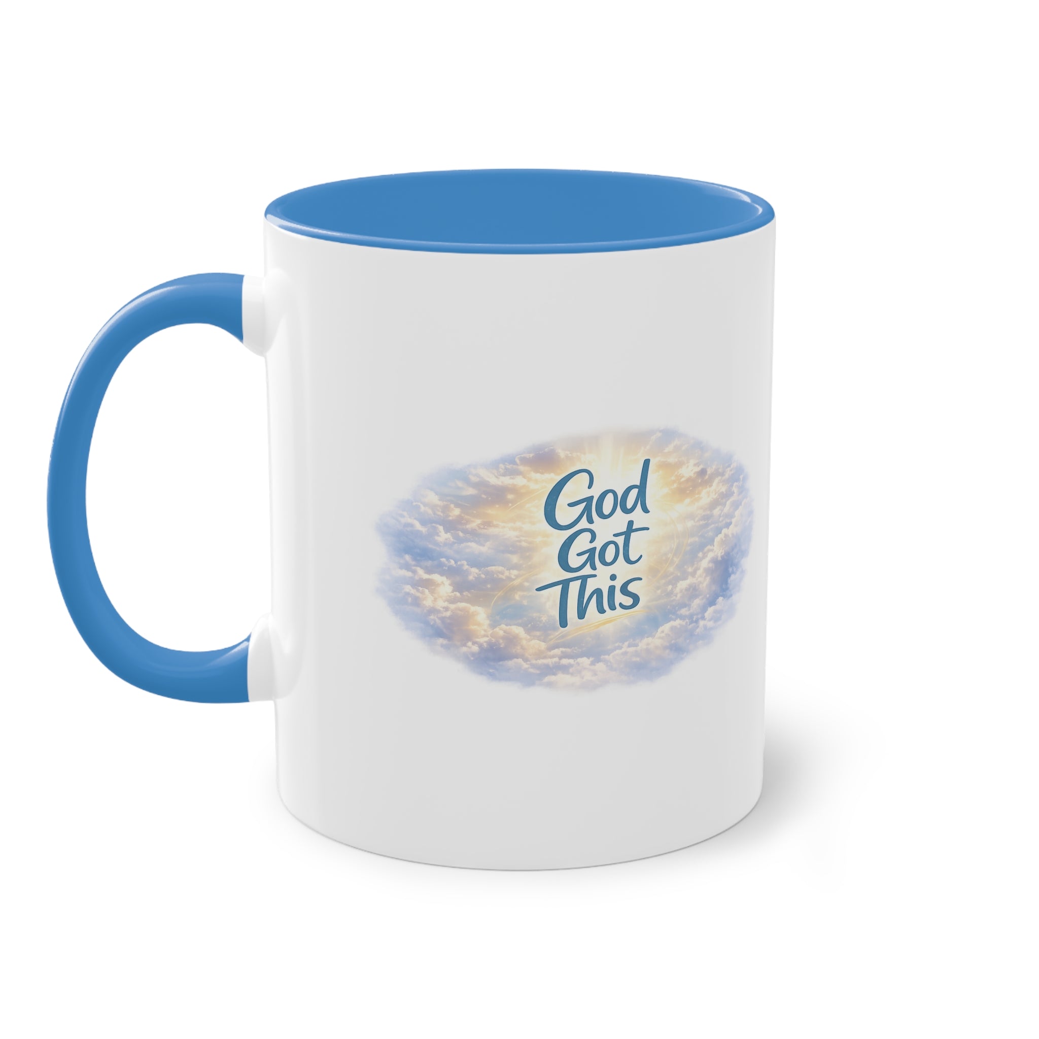 Inspirational Cloud Quote Coffee Mug — "Even on Bad Days" Two-Tone 11oz