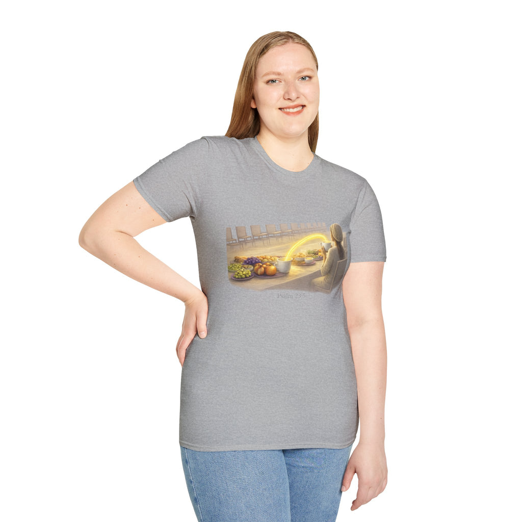Astronaut Dinner Scene T-Shirt — Retro Space Dining Graphic Tee
